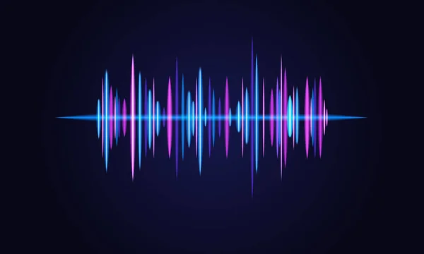 Soundwave Vector abstrakten Hintergrund. Musik-Radio-Welle. Anzeichen für digitale Audio-Schallplatte, Vibration, Puls und Musik-Soundtrack. — Stockvektor