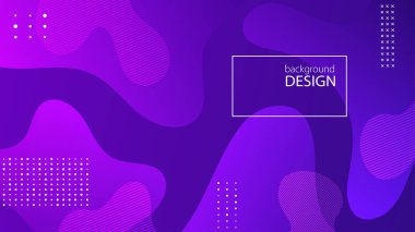 Mor sıvı arka plan tasarımı. Sıvı eğimli şekiller kompozisyonu. Fütürist tasarım posterleri. Mor zemin üzerinde baskı veya web için akışkan arkaplan tasarımı soyut balon şekilleri.
