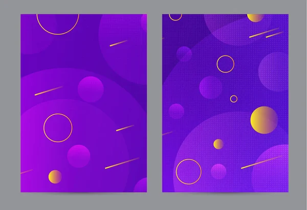 Purple fluid cover design. Brochure of liquid gradient shapes composition. Futuristic design posters. Fluid background design abstract bubble shapes for print or web on purple background.