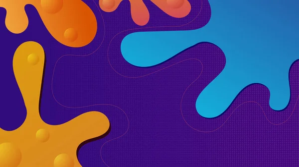 Purple fluid background design. Liquid ameoba shapes composition. Funky design posters. Fluid background design abstract ameoba shapes for print or web on purple background.