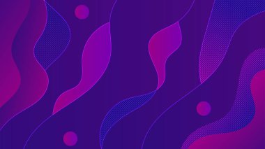 Mor sıvı arka plan tasarımı. Sıvı eğimli şekiller kompozisyonu. Fütürist tasarım posterleri. Mor zemin üzerinde baskı veya web için akışkan arkaplan tasarımı soyut balon şekilleri.