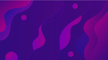 Mor sıvı arka plan tasarımı. Sıvı eğimli şekiller kompozisyonu. Fütürist tasarım posterleri. Mor zemin üzerinde baskı veya web için akışkan arkaplan tasarımı soyut balon şekilleri.