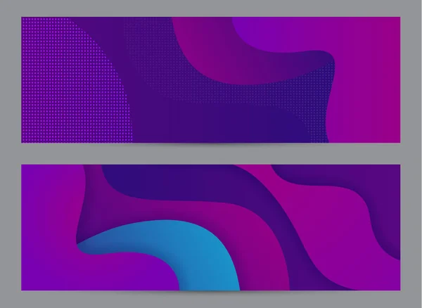 Фиолетовый Жидкий Баннер Состав Жидких Градиентов Плакаты Футуристического Дизайна Жидкий — стоковый вектор