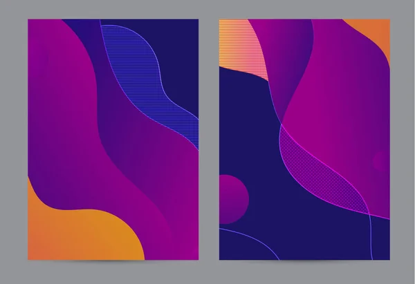 Purple fluid background design. Liquid gradient shapes composition. Futuristic design posters. Fluid background design abstract bubble shapes for print or web on purple background. — 스톡 벡터