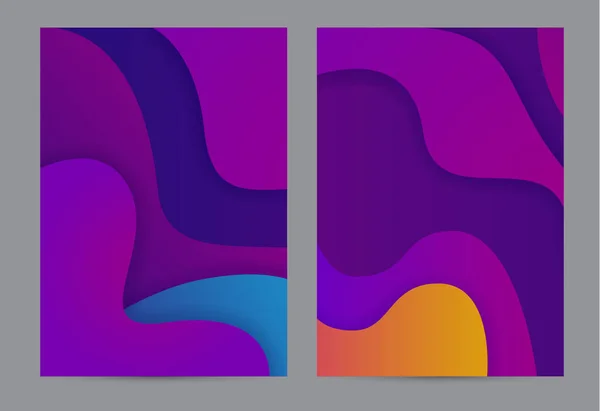 Diseño de fondo fluido púrpura. Gradiente líquido forma la composición. Carteles de diseño futurista. Diseño de fondo fluido formas abstractas de burbuja para imprimir o web sobre fondo púrpura . — Vector de stock