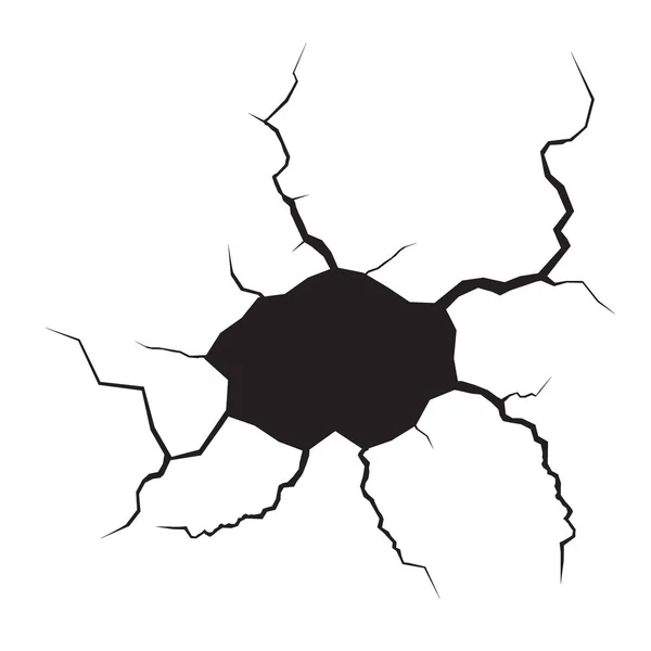 Grietas en el suelo. Terremoto y grietas en el suelo, efecto agujero, craquelure y textura de pared dañada. Ilustraciones vectoriales se pueden utilizar para los temas terremoto, accidente, destrucción. — Archivo Imágenes Vectoriales