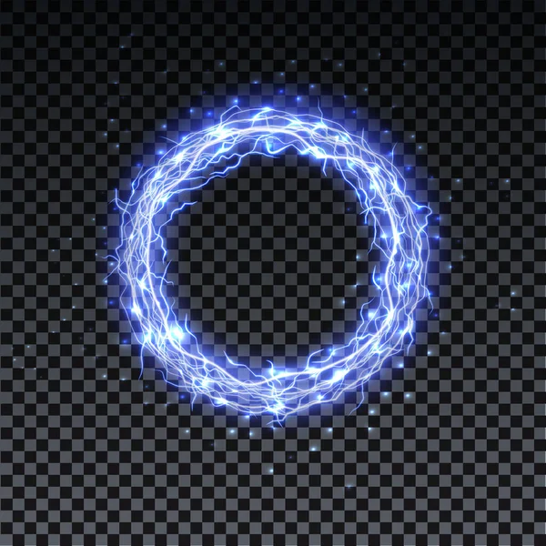 Circle realistic lightning. Thunder spark light, fireball on transparent  background. Illuminated realistic path of thunder and many sparks. Bright  curved line. - Stock Image - Everypixel