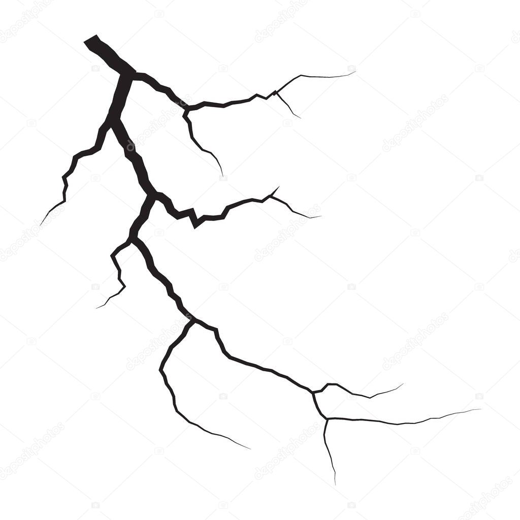 Ground cracks. Earthquake and ground cracks, hole effect, craquelure and damaged wall texture. Vector illustrations can be used for topics earthquake, crash, destruction.