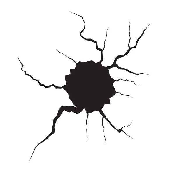 地面の亀裂 地震や地面の亀裂 穴の効果 地震や損傷を受けた壁のテクスチャ ベクターイラストは トピック地震 クラッシュ 破壊に使用することができます — ストックベクタ