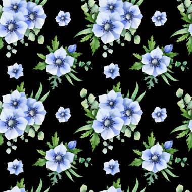 Kumaş için okaliptüs, düğün davetiyesi, kart geçmişi olan kusursuz bir şakayık deseni..