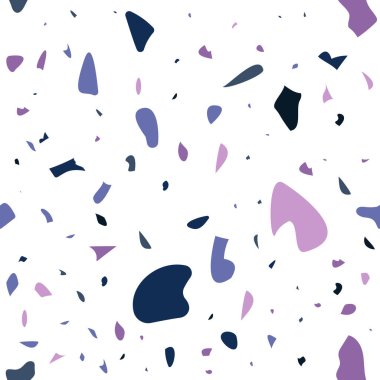 Terrazzo döşeme vektörü kusursuz desen. Kumaş baskısı, ambalaj kağıdı, döşeme için modern vektör çizimi. Klasik Venedik terrazzo tarzı doğal taş, granit, kuvars..