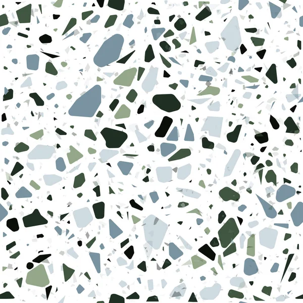 Terrazzo döşeme vektörü kusursuz desen. Kumaş baskısı, ambalaj kağıdı, döşeme için modern vektör çizimi. Klasik Venedik terrazzo tarzı doğal taş, granit, kuvars.