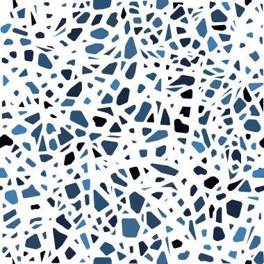 Terrazzo döşeme vektörü kusursuz desen. Kumaş baskısı, ambalaj kağıdı, döşeme için modern vektör çizimi. Klasik Venedik terrazzo tarzı doğal taş, granit, kuvars..