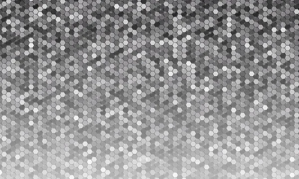 Espejo baldosas de nido de abeja plata. Patrón abstracto de geometría del mosaico. Hexágono mínimo espejo de fondo de panal para la cubierta moderna, baner anuncio, web. Vector fondo de mosaico de plata . — Vector de stock