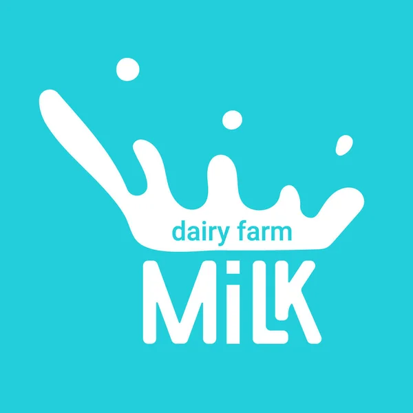 Mjölkcirkelmärke och mejerietiketter med stänk och bultar. Mjölkmärke med droppe och stänk för etiketter av förpackningen. — Stock vektor