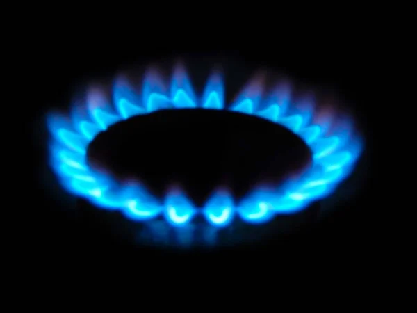 Burner Gas Black Background Horizontal Photo — Stock Photo, Image