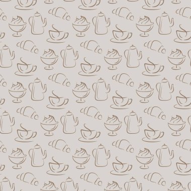 kahve ve kruvasan ile Seamless Modeli.