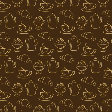 kahve ve kruvasan ile Seamless Modeli. 