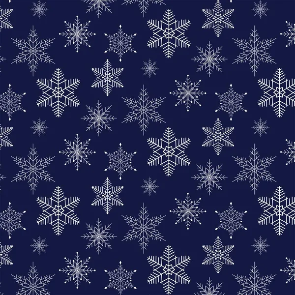 Weihnachtsmuster mit dekorativen Schneeflocken. — Stockvektor