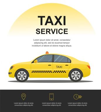  Taksi servisi konsepti. vektör illüstrasyonu.
