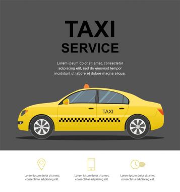 Taksi hizmeti kavramı. 