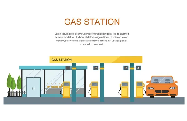 Gas filling station. Energy. — Stock Vector