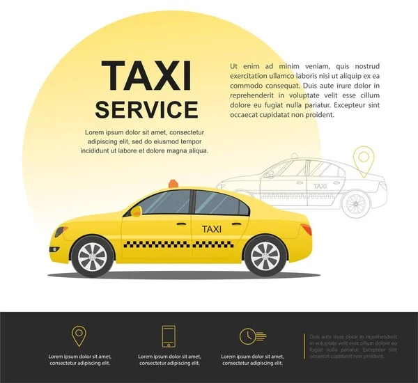 Taxi szolgáltatás koncepció. vektor illusztráció. — Stock Vector