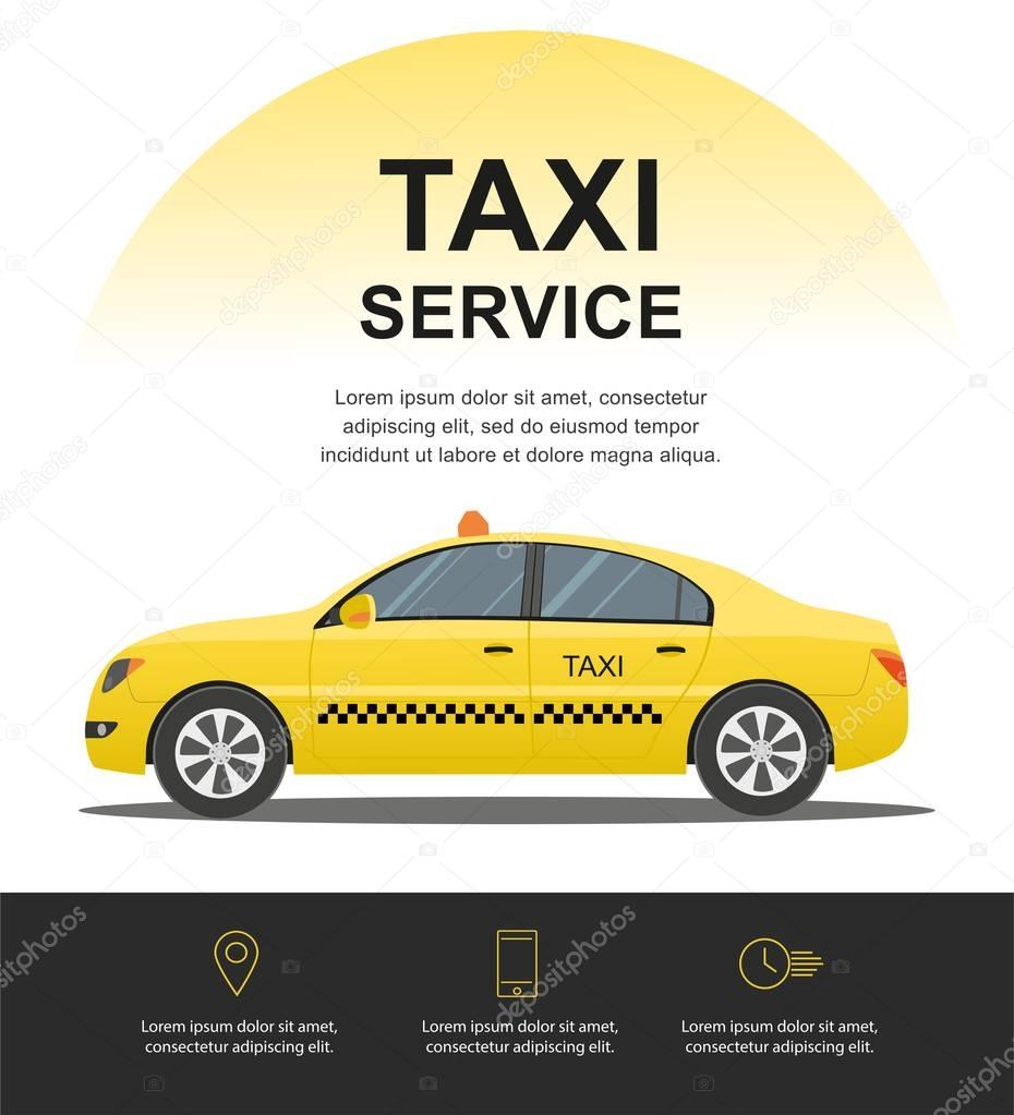  Taxi service concept. Vector illustration.