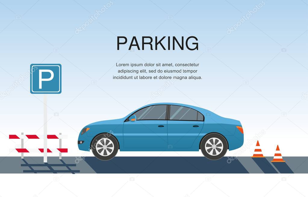Parking lot design. Park icon