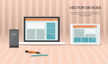 Vektör cihazlar. Duyarlı web tasarım. 