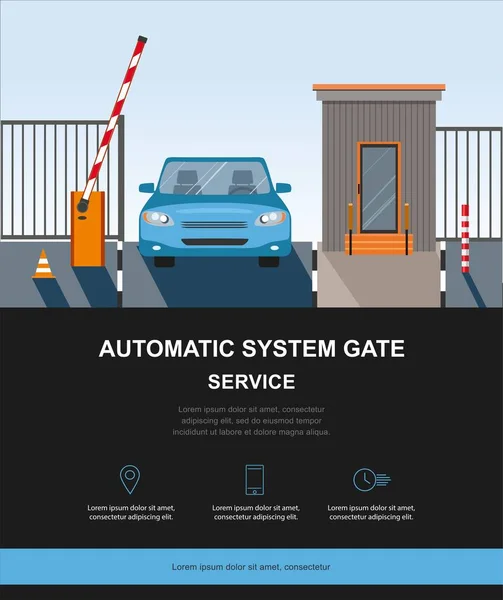 自動上昇をバリア、セキュリティの自動システム ゲート. — ストックベクタ