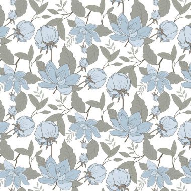 Doğa desen arka plan beyaz zemin üzerine çiçekli