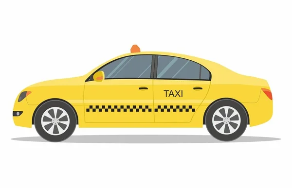 白色背景下的出租车服务黄色汽车 — 图库矢量图片