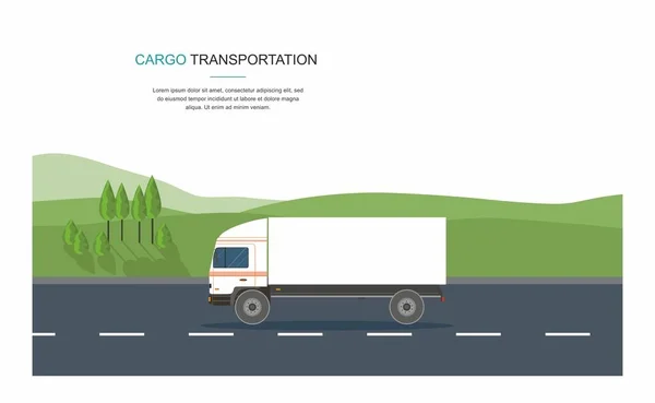 Transporte Carga Semi Camión Carretera Fondo Ciudad — Vector de stock