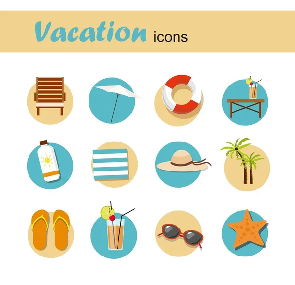 Icon Set Summer Vacation Tourism Infographic — Stock Vector