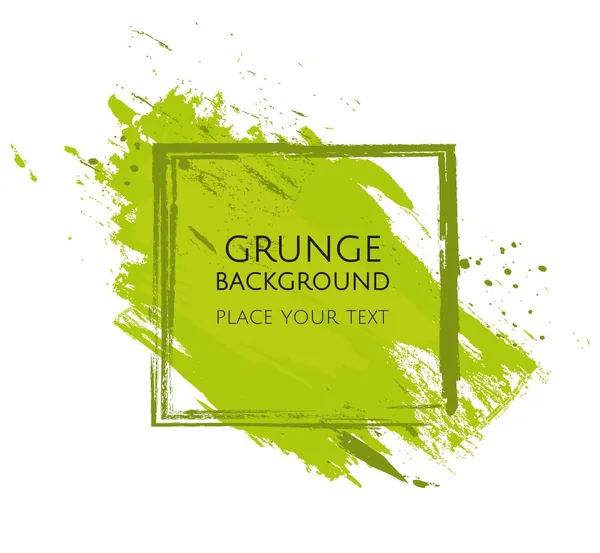 Yeşil el boya sanatsal kuru fırça darbesi Grunge vektör çizim