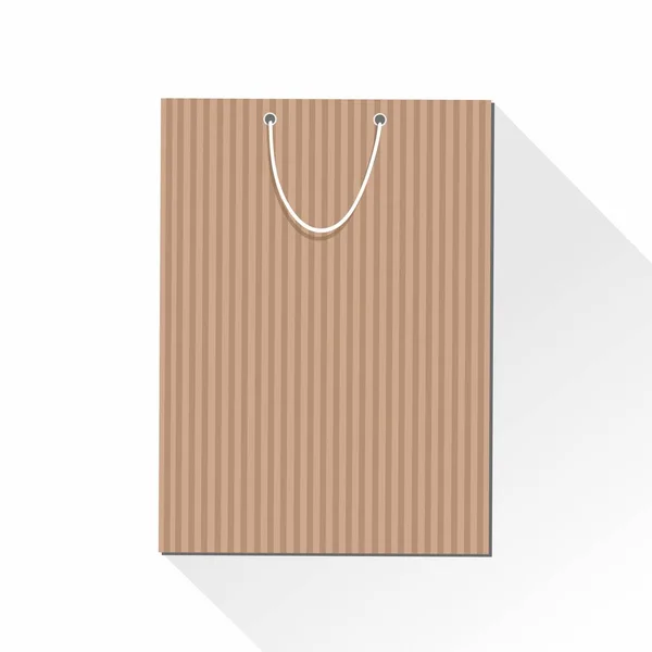 Shopping Bag Carta Kraft Con Manici Vector Illusrtation — Vettoriale Stock