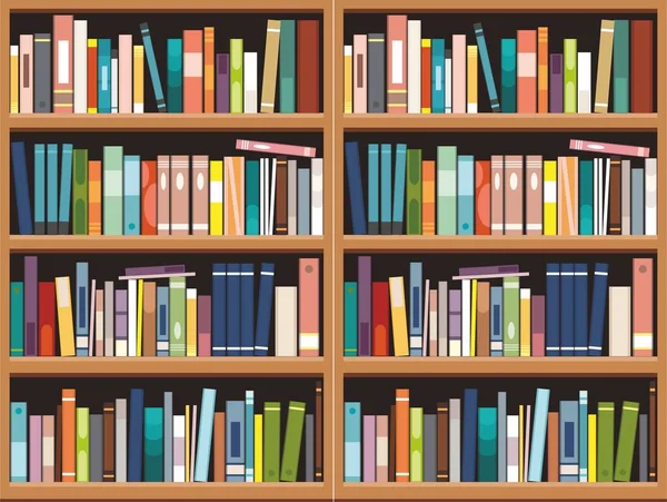 Bookshelve kitaplar arka plan, Kütüphane eğitim ile