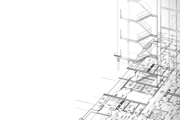 Hintergrund der Architekturzeichnung — Stockfoto