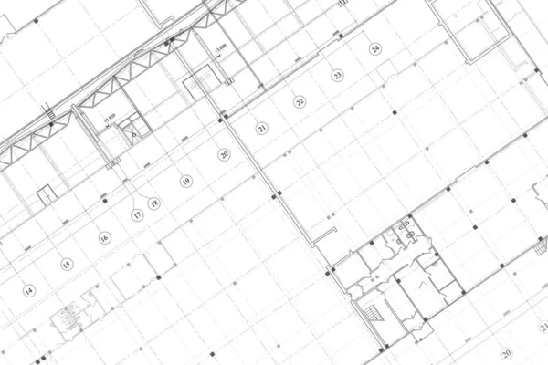 Sanayi binasının arkaplan mimari teknik çizimi