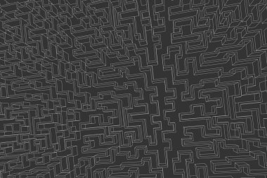 Siyah geometrik teknoloji arka planı. Bakış açısı