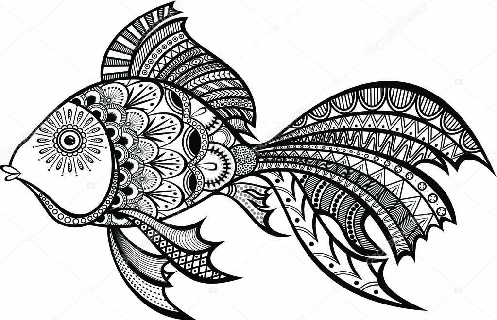 Fish vector ornament