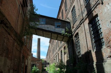 19. yüzyılda inşa edilmiş bir tahrip kumaş fabrikası. Ivanovo bölgenin, Orta Rusya.