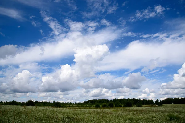 Bulutlu kırsal alan.