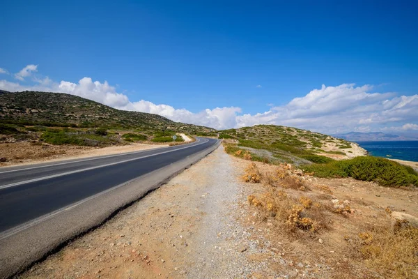 Asphalt Road Sea Greece Crete — Stock Photo, Image