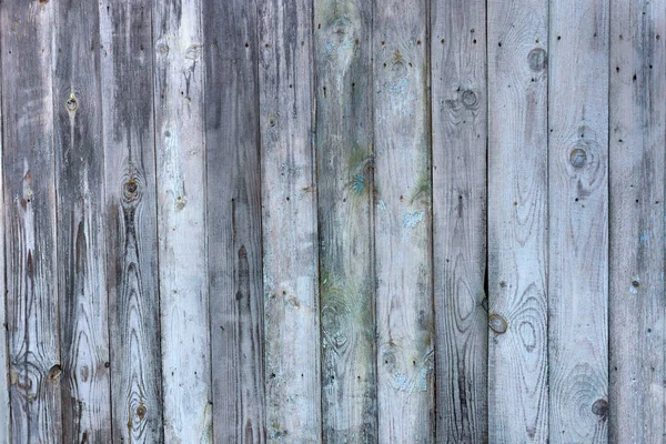 Wooden Fence Darkened Time Traces Cracked Blue Paint — Stock Photo, Image