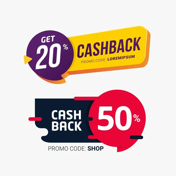 Cashback Tags Emblemas Vetoriais Modelo Desenho Vetor Ilustração — Vetor de Stock