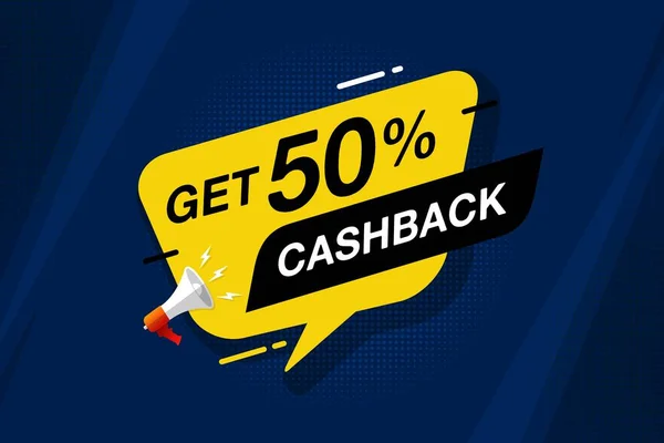 Cashback Banner Design Koncept För Att Spara Och Återbetala Pengar — Stock vektor