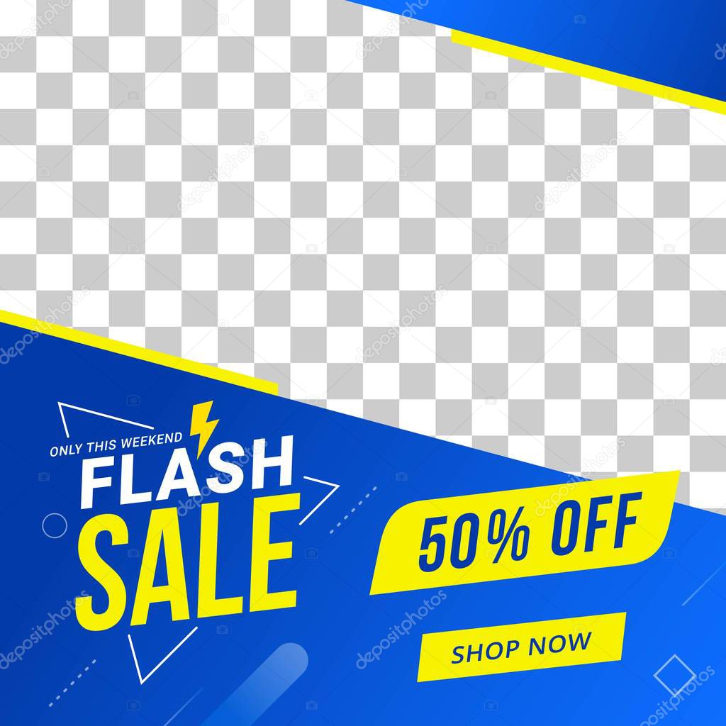 Flash sale discount banner template promotion design for business