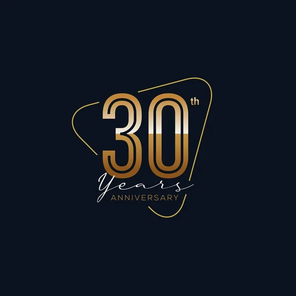 Años Insignia Aniversario Con Estilo Dorado Vector Illustration — Archivo Imágenes Vectoriales